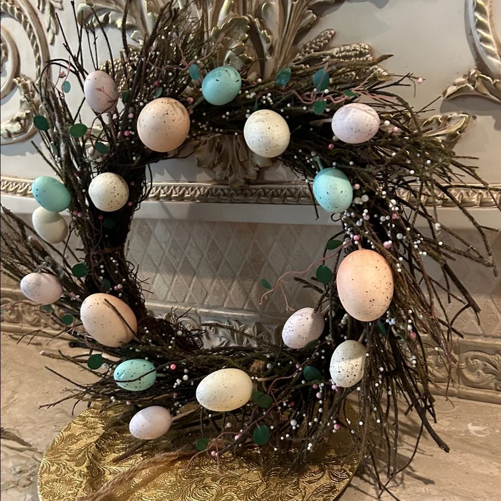 NW.t Spring Pastel Egg 16 Twine Easter Wreath